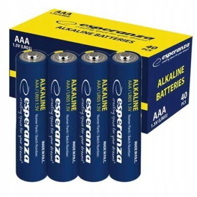 Baterie alkaiczne AAA (R6) – 40 sztuk