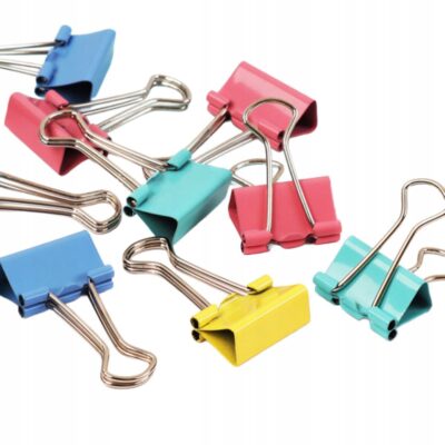 Klipsy biurowe kolorowe 32mm 24 sztuk