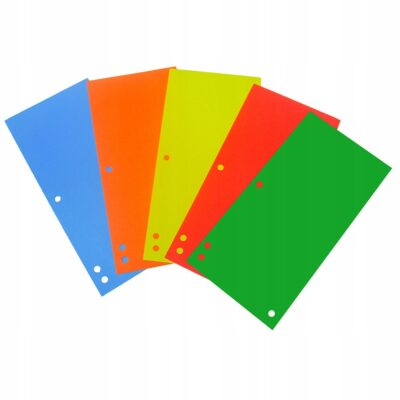 Przekładki papierowe do segregatora 1/3 A4 mix kolorów