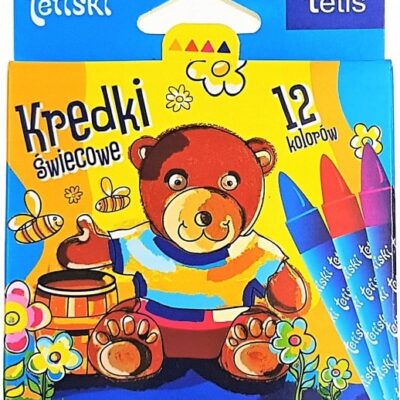 KREDKI ŚWIECOWE 12 KOLORÓW NIETOKSYCZNE DLA DZIECKI DO KOLOROWANIA TETIS