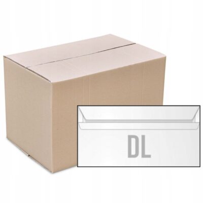 Koperty na listy, biurowe wysyłkowe DL SK samoklejące białe 1000szt