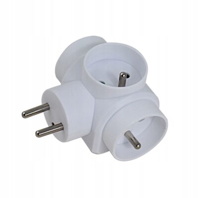 Rozgałęznik złodziejka 3 gniazda trójnik sieciowy Biały