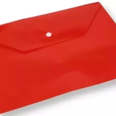 Teczka koperta plastikowa PP na zatrzask guzik A4 czerwona 1szt