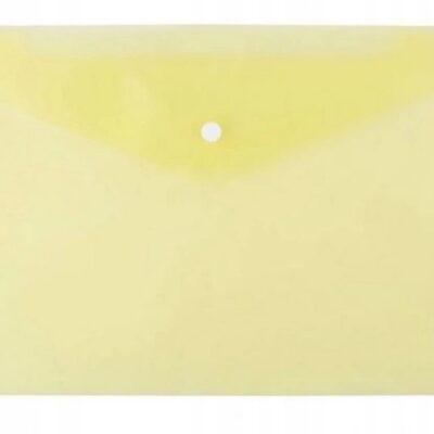 Teczka koperta plastikowa PP na dokumenty na zatrzask guzik A4 żółta 1 szt