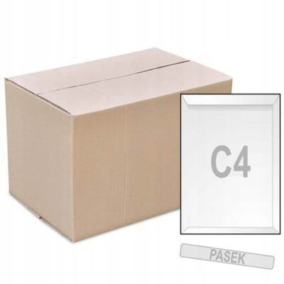 Koperty na listy, biurowe wysyłkowe C4/A4 HK z paskiem białe 250szt(karton)