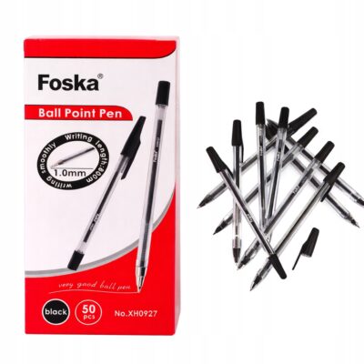 DŁUGOPIS BIUROWY SZKOLNY TRADYCYJNY 50 SZT CZARNY 1 MM