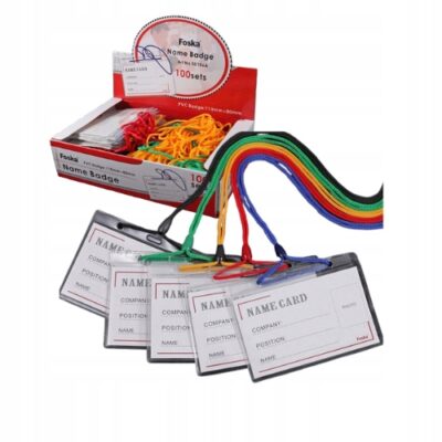 Identyfikator na smyczy taśmie na szyję zawieszany na targi holder 100szt