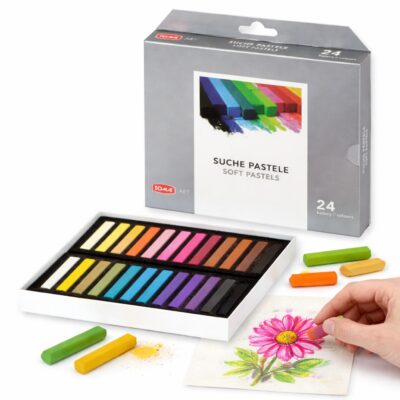 SUCHE PASTELE SZKOLNE TOMA ART 24KOLORÓW ZESTAW DO DO RYSOWANIA