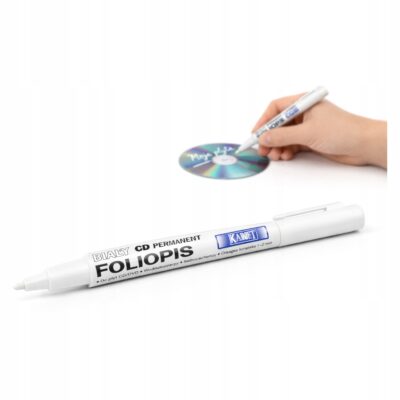 FOLIOPIS MARKER PERMANENTNY WODOODPORNY DO PŁYT CD/DVD KAMET BIAŁY 1SZT