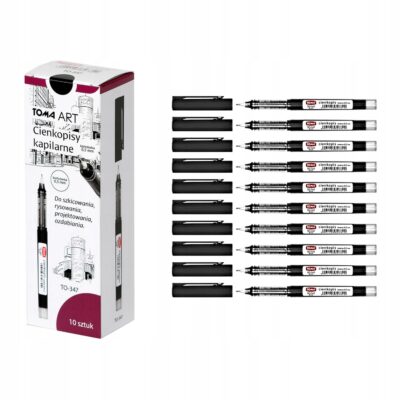 CIENKOPIS KAPILARNY TECHNICZNY PRECYZYJNY CZARNY TOMA 0,5MM 10SZT